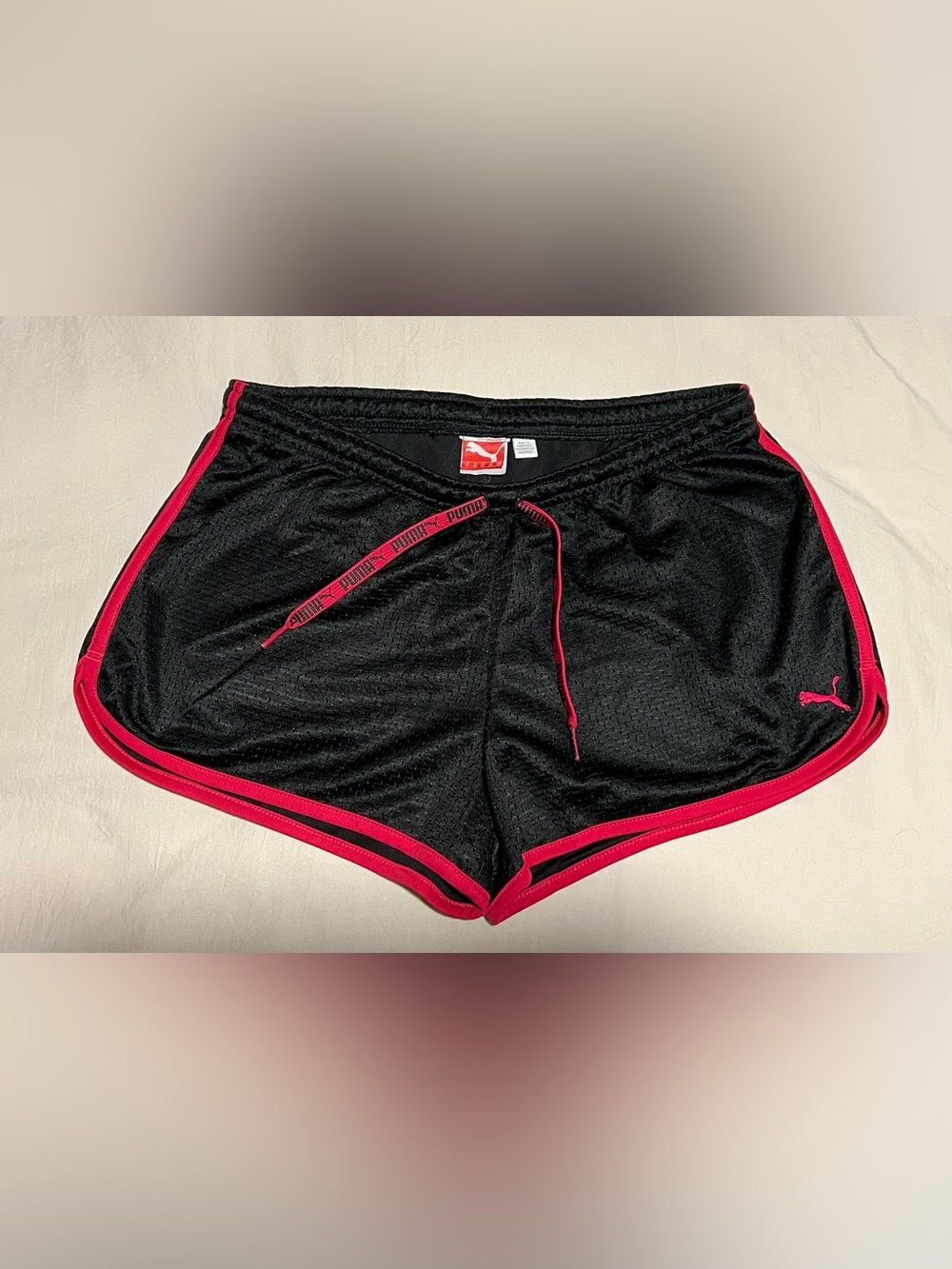 Puma Black Athletic Shorts with hot pink Trim and Drawcord